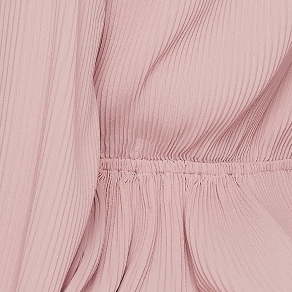 NWT Gracia Balloon Sleeve Tie Front Peplum Blouse - Picture 8 of 8